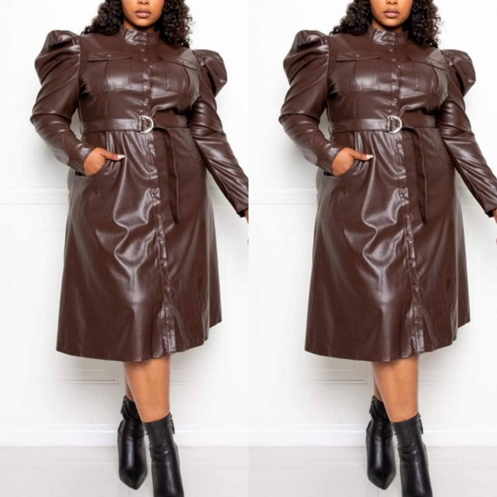 Faux leather dress